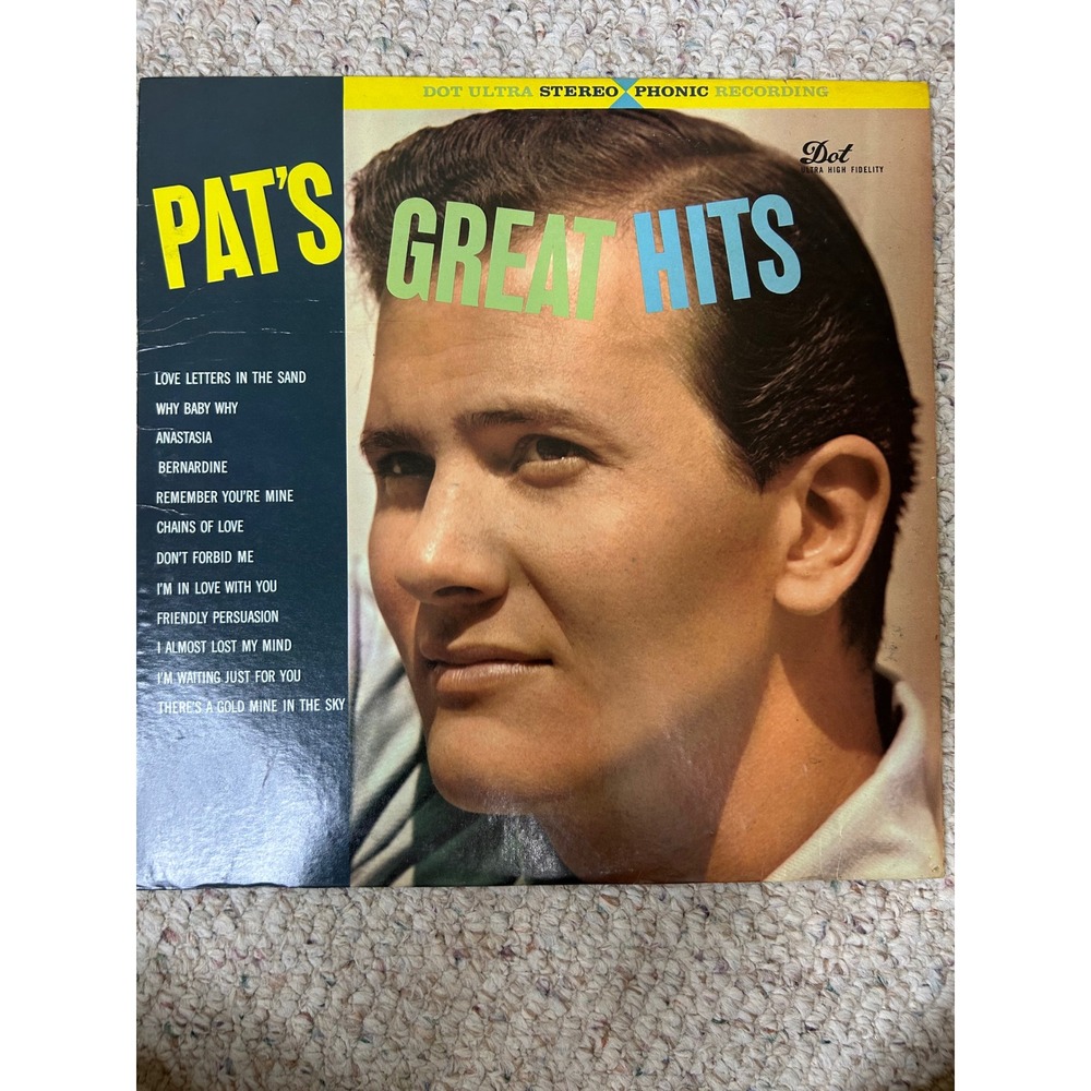 Pat Boone Pat's Great Hits Vinyl LP Dot Records DLP 25071 Stereo Pop Rock 1950s